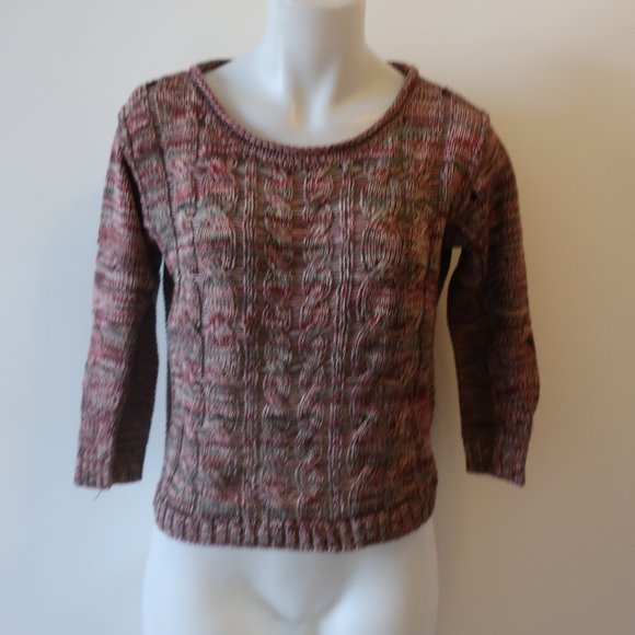 COTTON BY AUTUMN CASHMERE CABLE KNIT SWEATER XS * - Picture 1 of 8